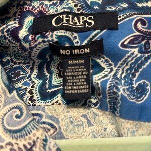 Chaps Dark Blue Shirt with White Dots